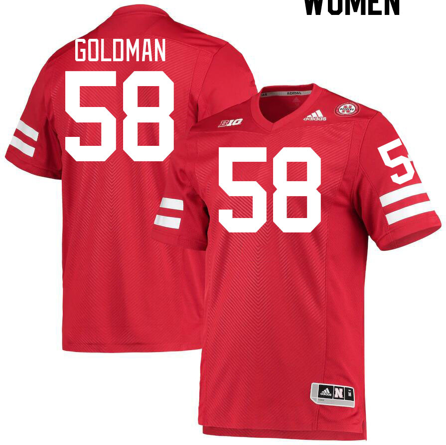 Women #58 Mason Goldman Nebraska Cornhuskers College Football Jerseys Stitched Sale-Red